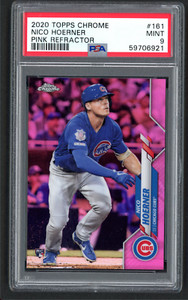 Nico Hoerner 2020 Topps Chrome PINK REFRACTOR #161 PSA 9 GEM MINT RC