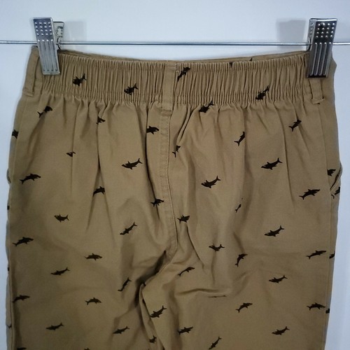 Carter's Kid 2 Piece Set of Short Pants Boys Size 6 Sharks Print Brown Blue - Picture 10 of 11