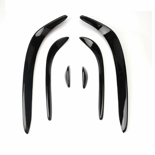 ABS Black Front Bumper Lip Spoiler Fins Canards For Benz C-Class W205 2015-2018 - Picture 6 of 8