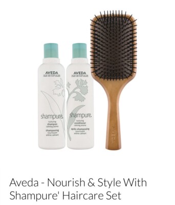 Aveda Nourish And Style Shampoo und Conditoner Haarpflegeset mit Bürste
