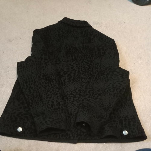 ALLISON DALEY BLACK LEOPARD PRINT Jacket, Size PL/G - Picture 5 of 7