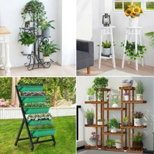 2022 Upgrade Flower Display Plant Stand Corner Shelf Storage Rack Indoor Outdoor