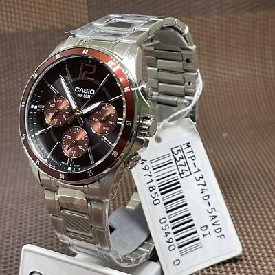 Casio MTP-1374D-5A Enticer Series Analog Black Dial Stainless