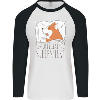 Corgi Sleeping Dog Herren L/S Baseball T-Shirt