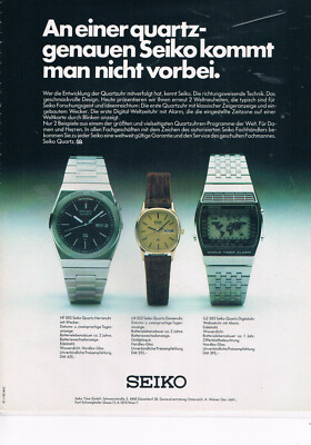 Seiko Werbeanzeige Werbung Lasalle Seiko ''An einer quarzgenauen'' NG 
