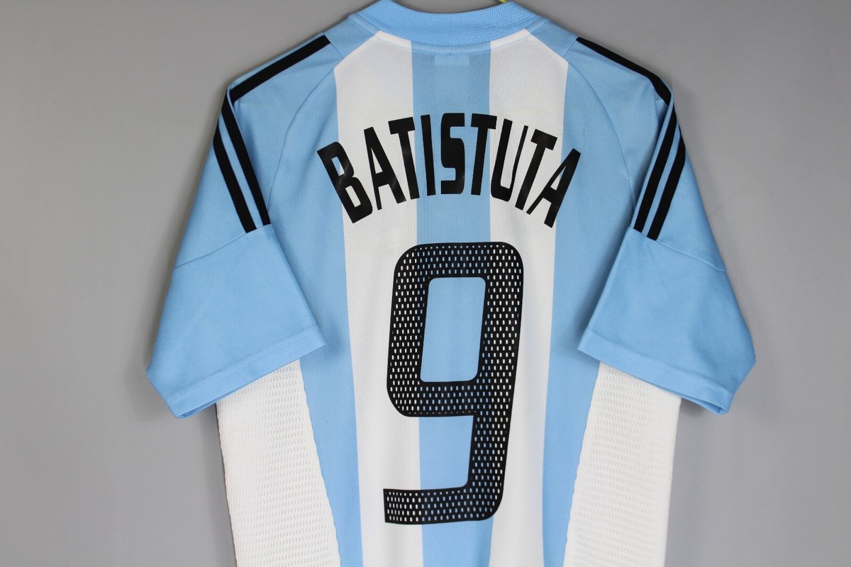 アディダスアルゼンチン BATISTUTA 9番　サイズ2XO 希少‼️adidas アルゼンチン代表 BATISTUTA 9番シャツ
