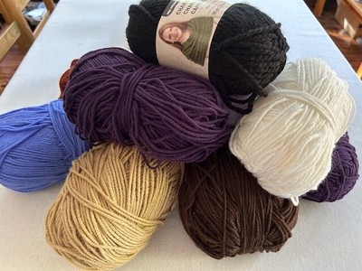 Lot of 11 Skeins Knitting Yarn, Some Full Skeins, Solids Colors, Odds & Ends