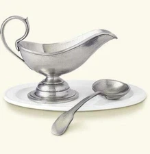 Match Pewter Gravy Boat With Gravy Spoon 879.4, New, Nib