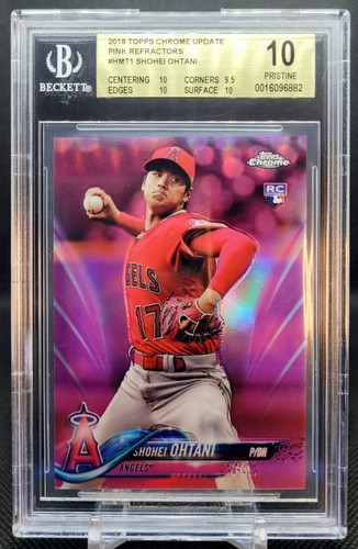 2018 Topps Chrome Update PINK REFRACTOR SHOHEI OHTANI RC Rookie #HMT1 BGS 10 