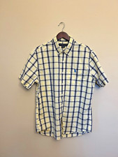 US Polo Assn. 1890 Button Up Men's Dress Shirt Medium Short Sleeve Blue Yellow