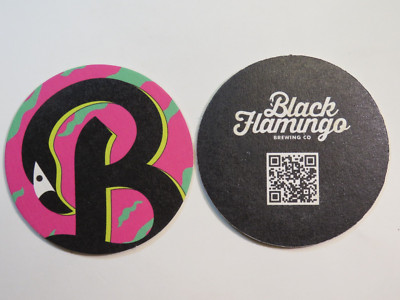 Beer Brewery Coaster ~ BLACK FLAMINGO Brewing ~ Pompano Beach, FLORIDA