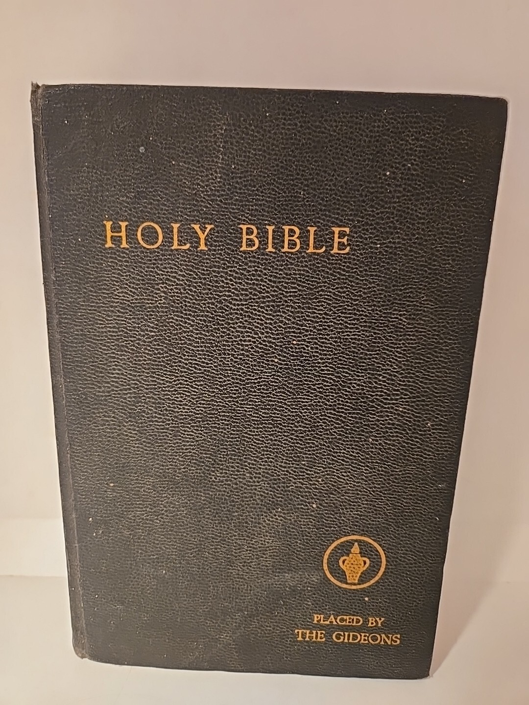 Vintage Holy Bible Placed by the Gideons 1950's National Bible Press Black/Gold