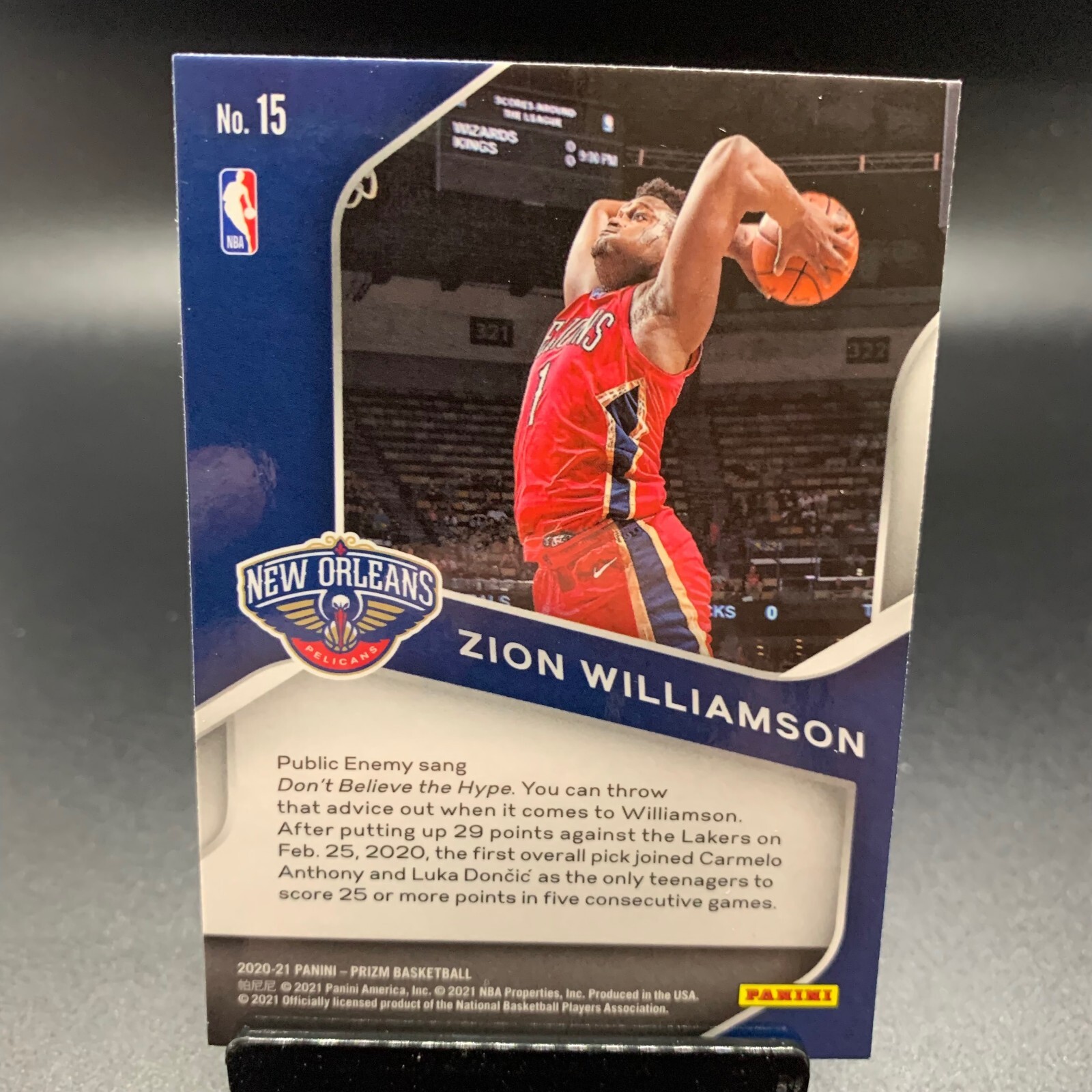 202021 Panini Prizm 17 Zion Williamson Dominance New Orleans Pelicans