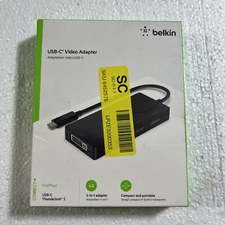 Belkin Usb-C 4 in 1 Video Adapter To Hdmi Vga Dvi Displayport Black Avc003Btbk