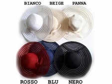cappello donna elegante cerimonia nero blu rosso beige panna o bianco tg unica 