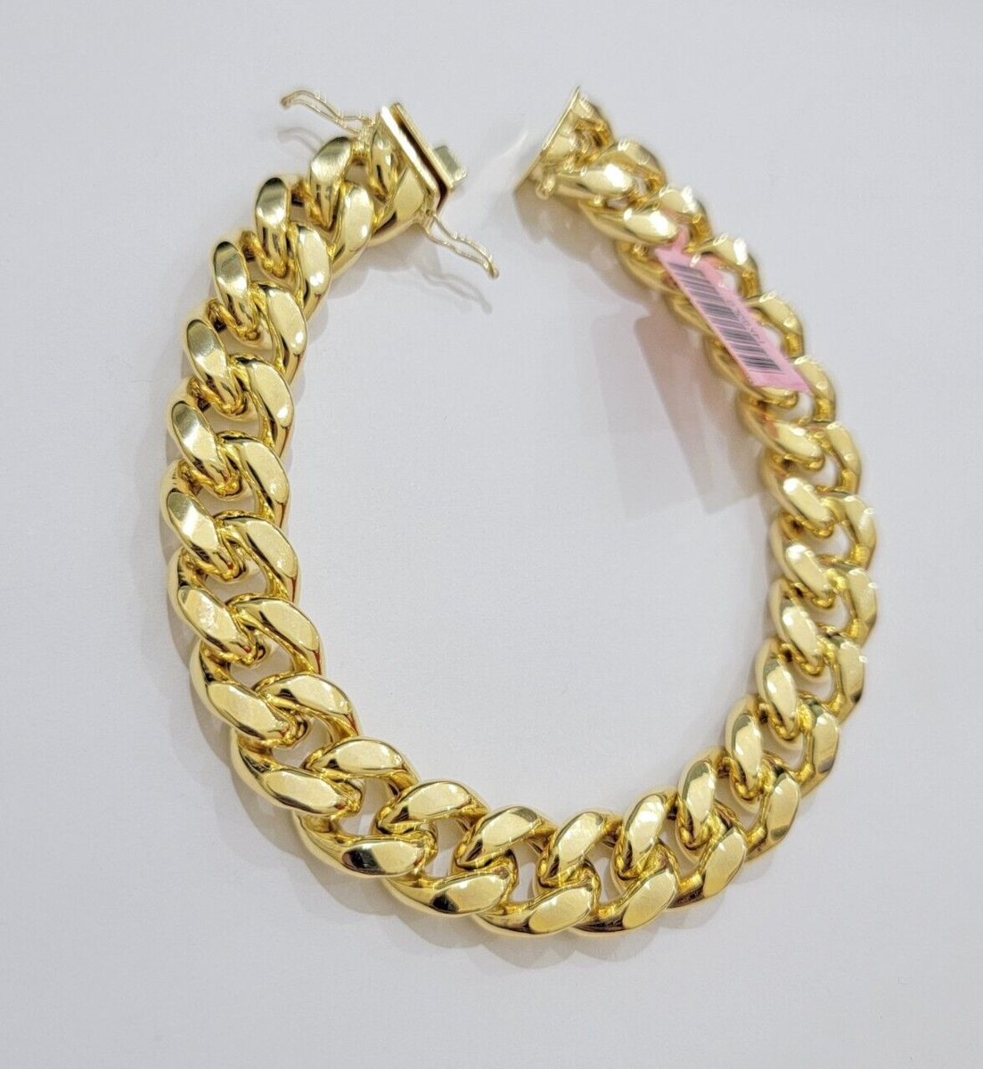 13mm 14k Yellow Gold Bracelet Inch Miami Cuban Link Box Clasp