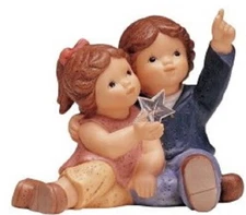 Goebel Little Wishes WISHING ON A SHOOTING STAR Children with Star New Box $45