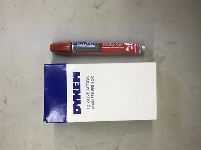 Dykem #44106 Rinz Off 44 RED broad tip temporary ink marker pen (12PK)