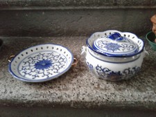 VENETIAN LAGOON fine porcelain portacaramelle/centrotavola con vassoio  vintage