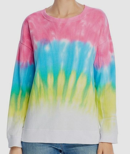 Women Pink Blue Crew-Neck Tie-Dye 
