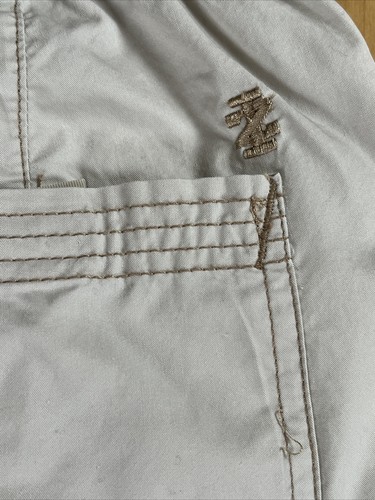 Izod Light Khaki Elastic Waist Shorts Mens L Cotton Drawstring Hiking Outdoors - Picture 8 of 15