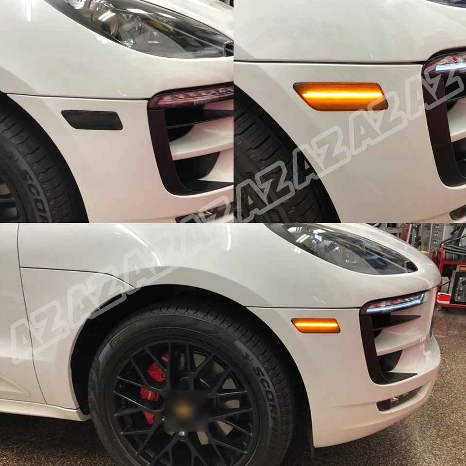 For 2014-2022 Porsche Macan Smoked LED Amber Front Side Marker Light 95B945119 Foto 3 de 4