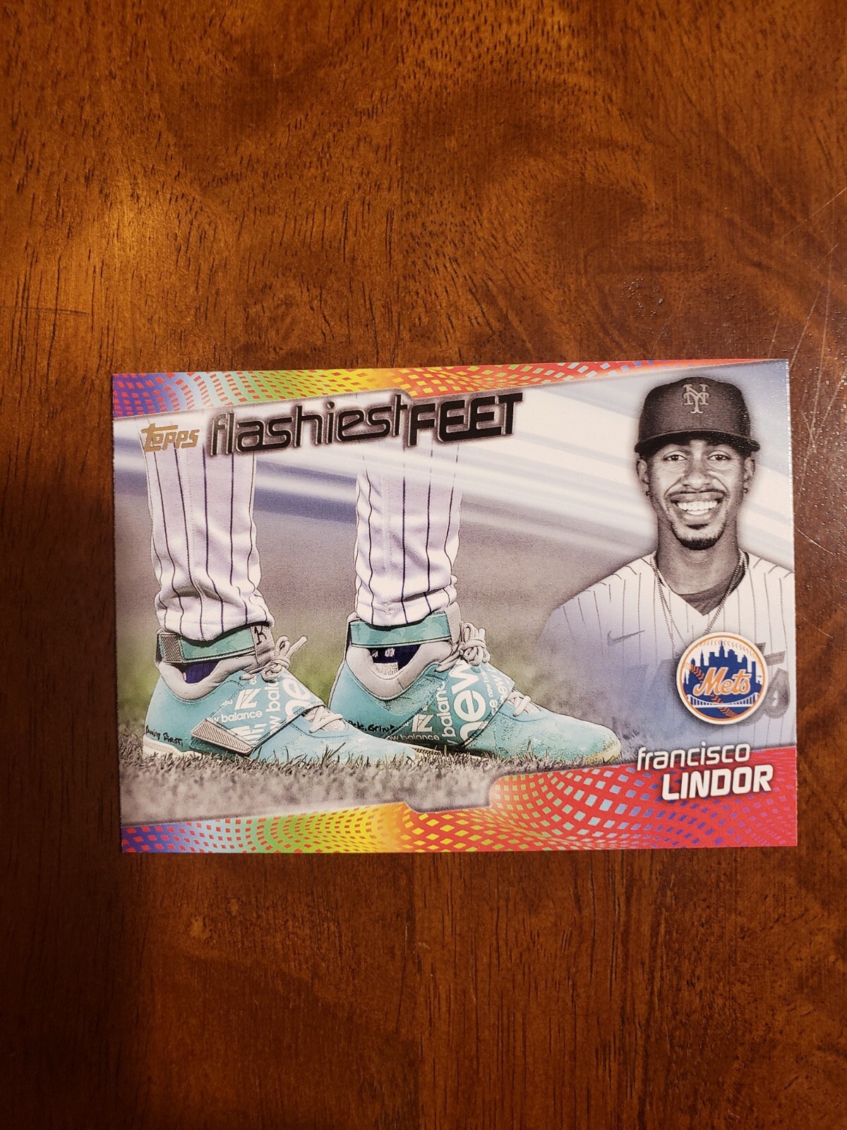 2022 Topps Series 1 Baseball Fransisco Lindor Flashiest Feet Insert Mets