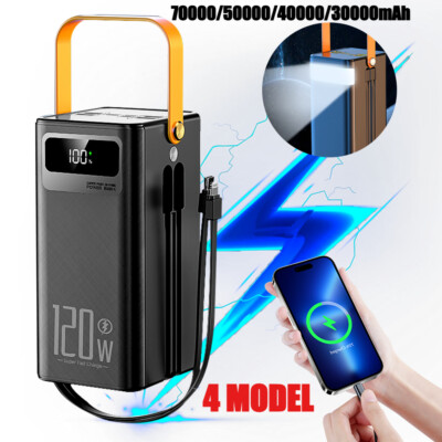 Super Power Bank 70000mAh Portable External Battery 120W Fast Charger For iPhone