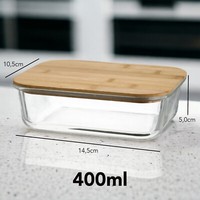 Glas Bambus Vorratsdosen VorratsgläSer VorratsbehäLter Dichtung - 0,4L / 400Ml