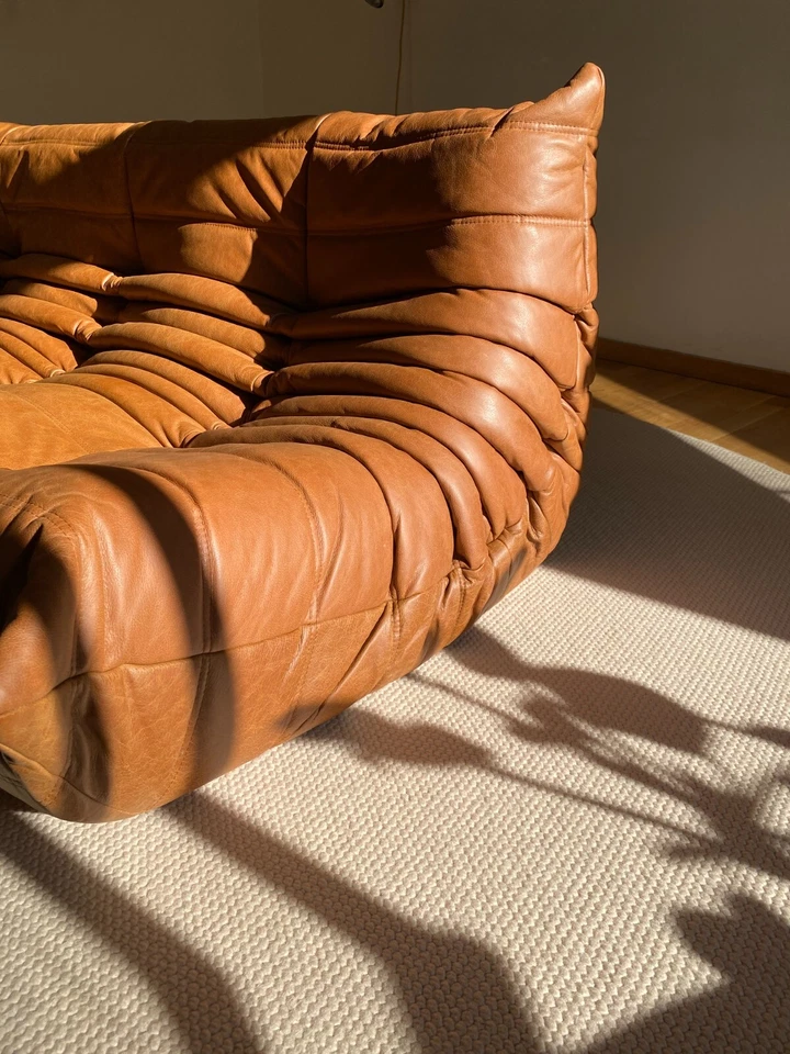 Ligne Roset - Togo - 3-Sitzer - Cognac Braun Vintage Leder - Bild 2 von 4