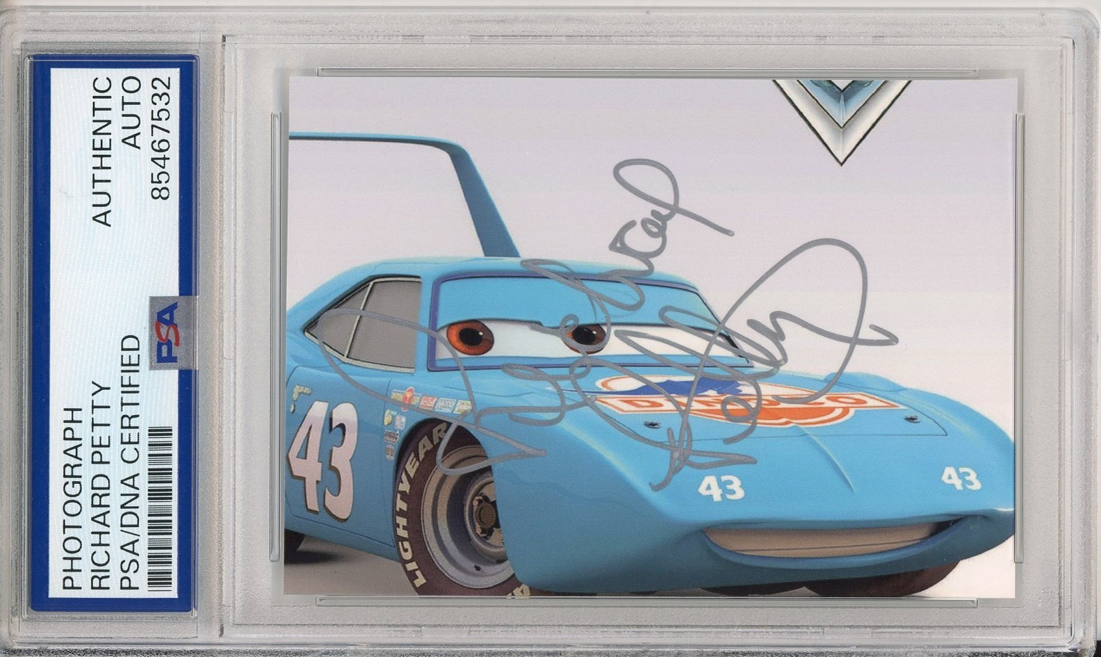 RICHARD PETTY NASCAR DISNEY CARS SIGNED PHOTO AUTOGRAPHED PSA DNA CERTIFIED COA