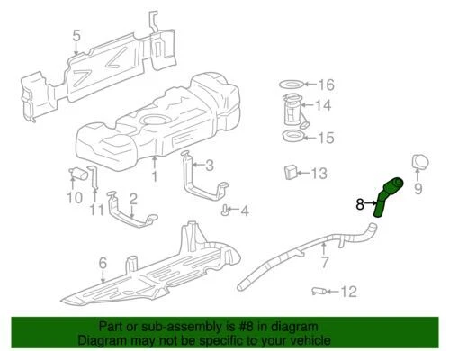 OEM NUEVO 2004 GM Buick Rainier CXL deportivo tanque de combustible tubo de llenado de gasolina 15131043 Foto 4 de 4