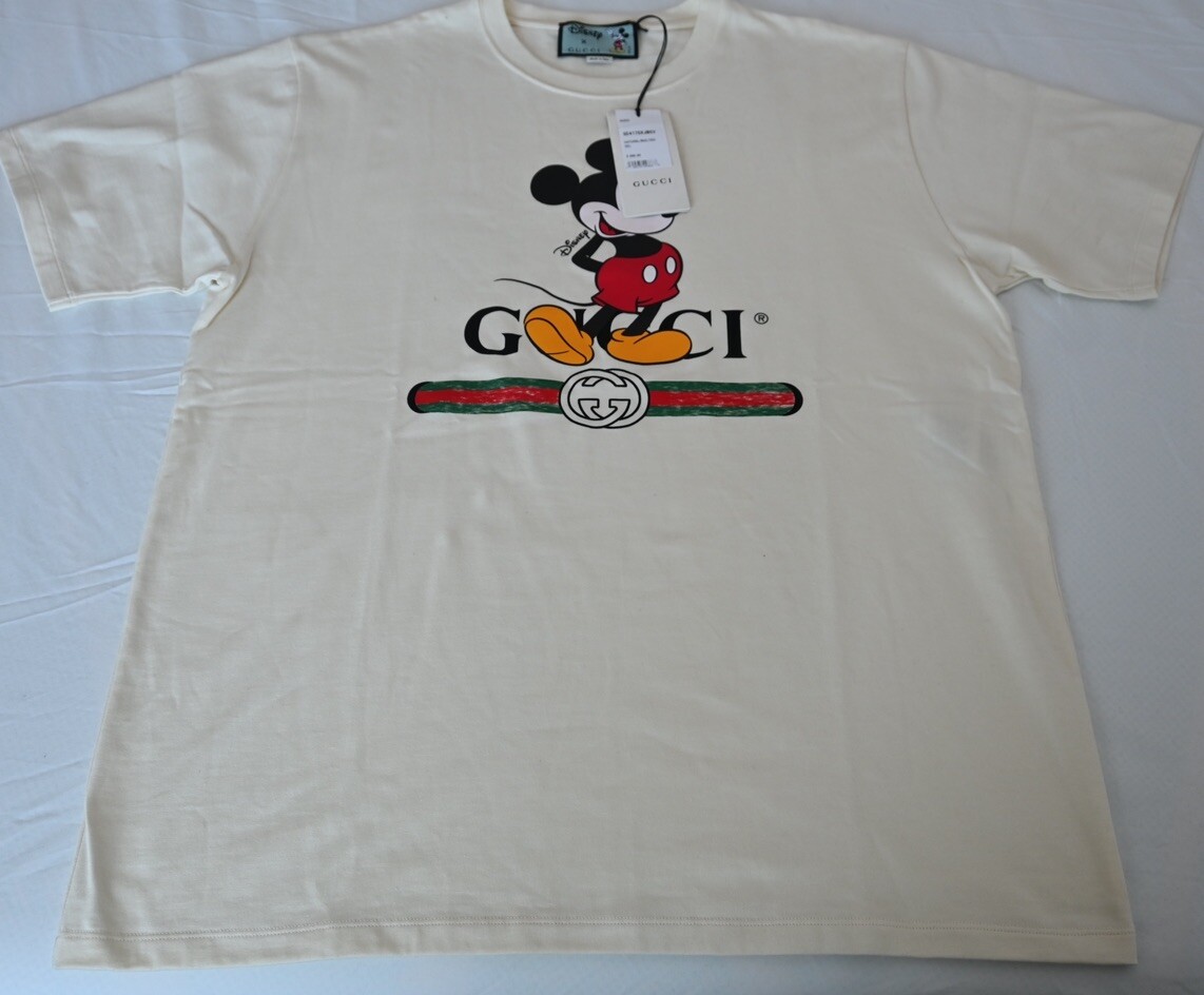 GUCCI x Disney Mickey Mouse LOGO Oversized Cream Cotton T GUCCI x Disney Mickey Mouse LOGO Oversized Cream Cotton T