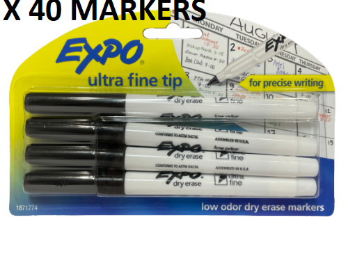 40 Pack of Expo Ultra Fine Point Dry Erase Markers - Ultra Fine Point Type Black