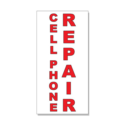 Cell Phone Repair Red DECAL STICKER Retail Store Sign