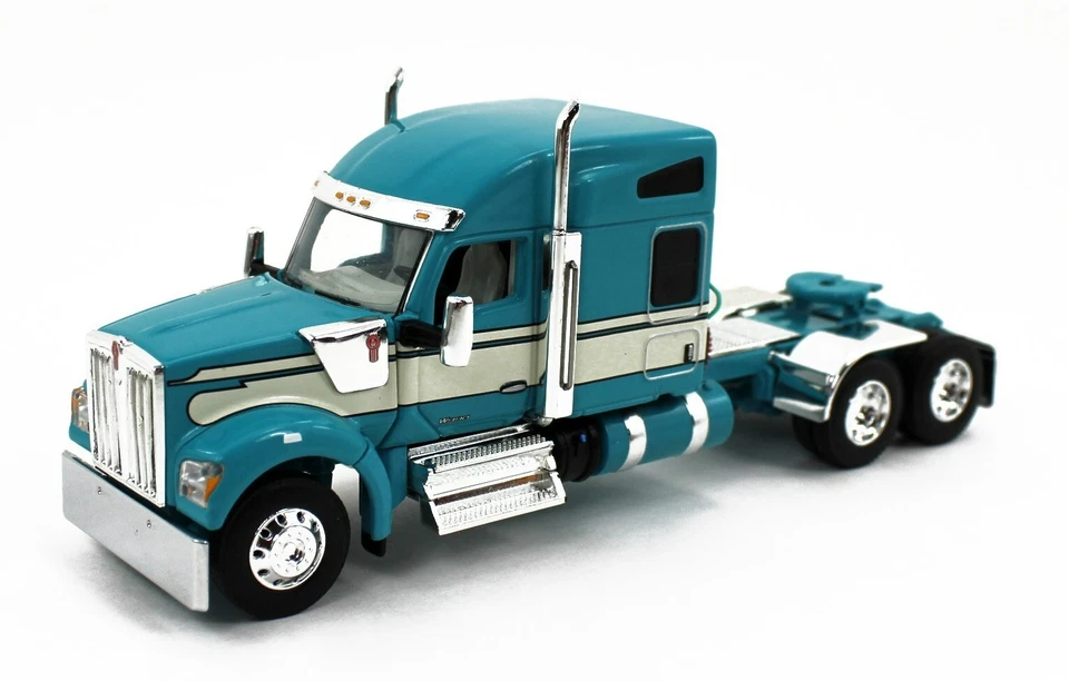 DCP 1:64 *AQUA & CREAM* Kenworth W990 High Roof & WILSON LIVESTOCK TRAILER NIB - Image 4 of 4