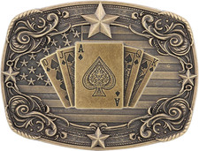 Western Belt Buckle for Men, Vintage Poker Cowboy Belt Buckles Texas Rodeo Acces