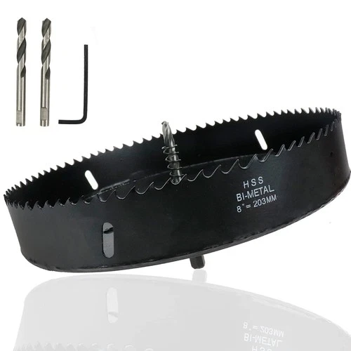 Hole Saw 8-inch Metal Hole Saw Kit Set Bi-Metal Hole Cutter Drill Bit with Sh... - Picture 1 of 5