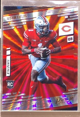 2021 Prestige Justin Fields RC Xtra Points Sunburst #203 Bears