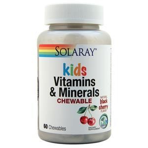 Solaray Kids Vitamins & Minerals Chewable Natural Black Cherry 60 chews