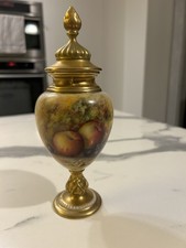 Royal Worcester Hand Painted Fruit Vase And Cover