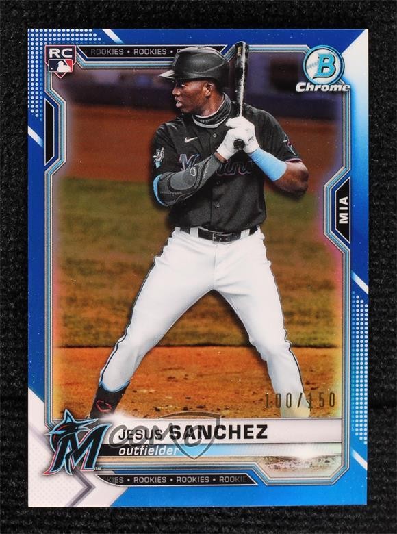 2021 Bowman Chrome Blue Refractor 100/150 Jesus Sanchez #35 12g7