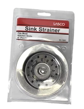 Lasco Sink Strainer Assembly 03-1061 Fits Most Kitchen Sinks 4" Plastic Chrome