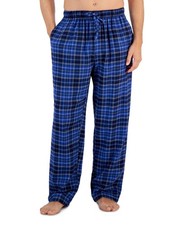 Club Room Flannel Pajama Pants Men's M Navy Side Pocket Elastic Drawstring Waist