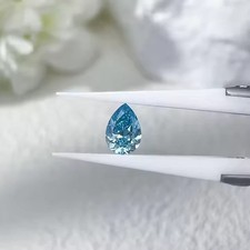 Blue Lab Grown 2 Ct Diamond Pear Cut VVS1 D Grade Certified Gemstone