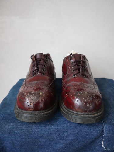 Vintage Dr. Martens Made in England Maroon Leather Brogue Size 42 US 9 - Bild 3 von 12