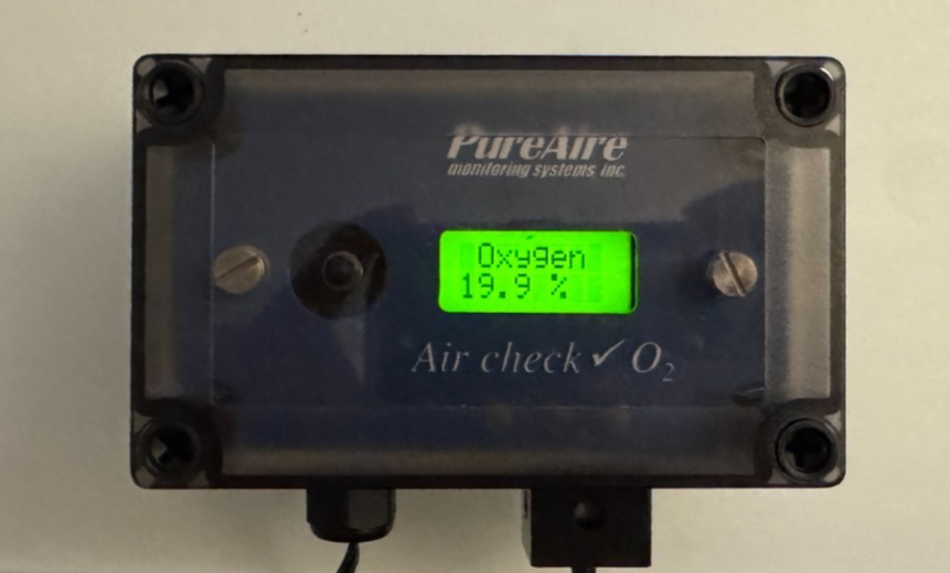 Pureaire O2 Monitor PureAire Air Check O2 TX-1100‐DRA Oxygen Deficiency Monitor 0-25% 99016 ...