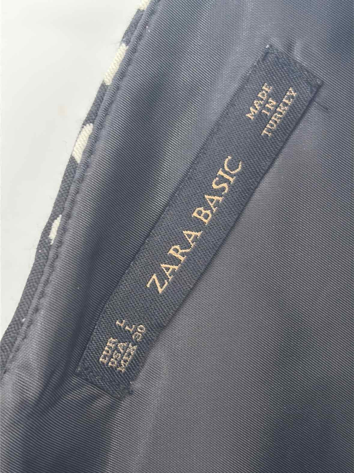 Zara Basic Black Size Large Polka Dot Shift Knee … - image 3