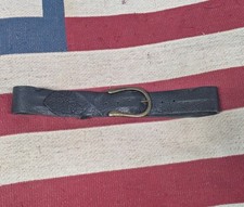 We The Free People Black Leather and Brass Belt Women's S/M