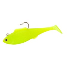 Tsunami Holographic Deep Swim Shad Soft Bait - 5" (2 Pack) - Opaque Chartreuse